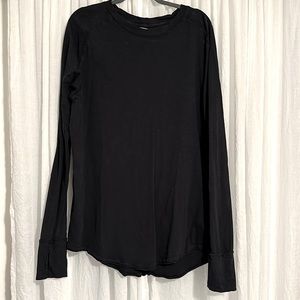 COPY - Free People We the Free Black Long Sleeve Raw Edge Henley Tunic